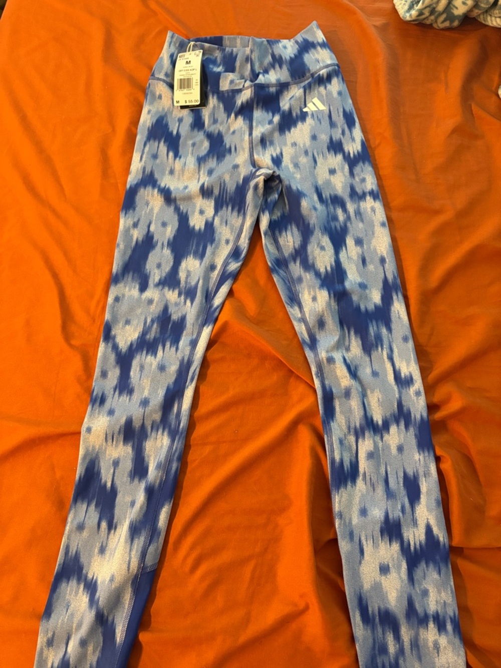 adidas Blue and Light Blue Abstract Print Leggings